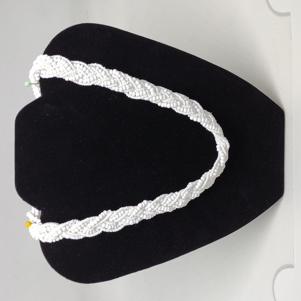 Vintage White Multi Strand Beaded Necklace